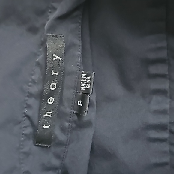 Theory Navy Blue Poplin Button Shirt - Picture 12 of 12